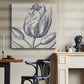 Indigo Floral on Linen IV - Canvas Art Print