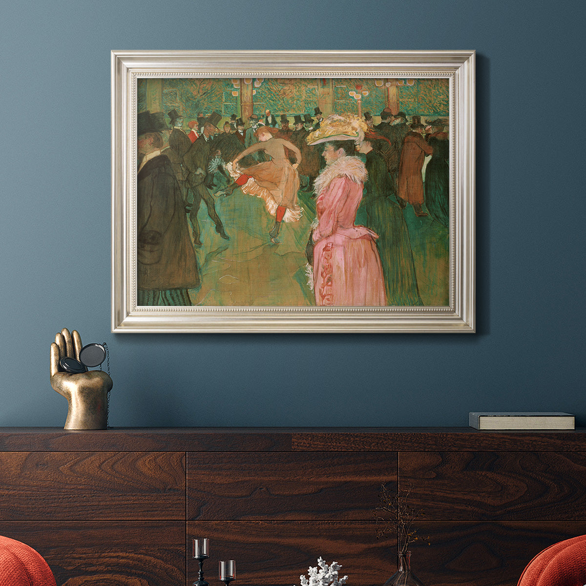 At the Moulin Rouge, The Dance - Ornate Framed Canvas Print