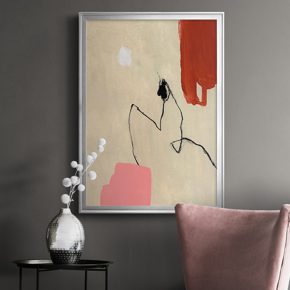 Terra Rosa Abstract II - Modern Framed Canvas Print