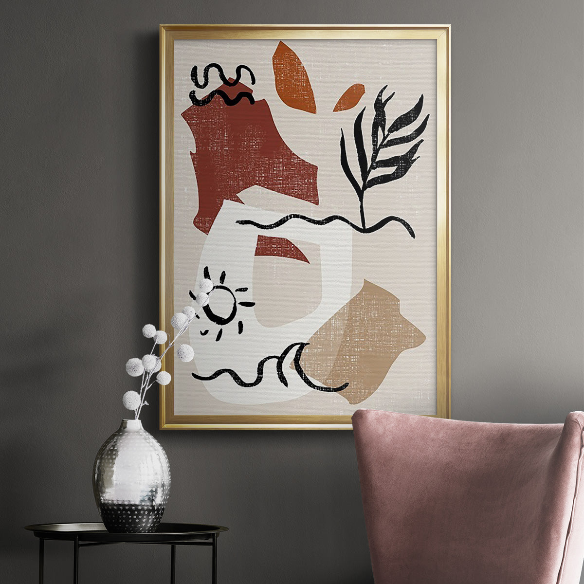 Soft Palms IV - Modern Framed Canvas Print