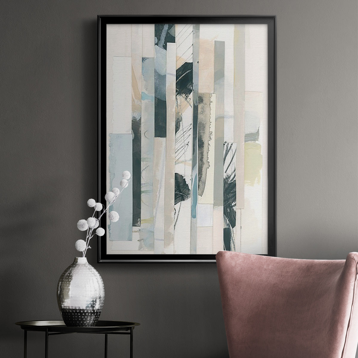Paper Strata II - Modern Framed Canvas Print