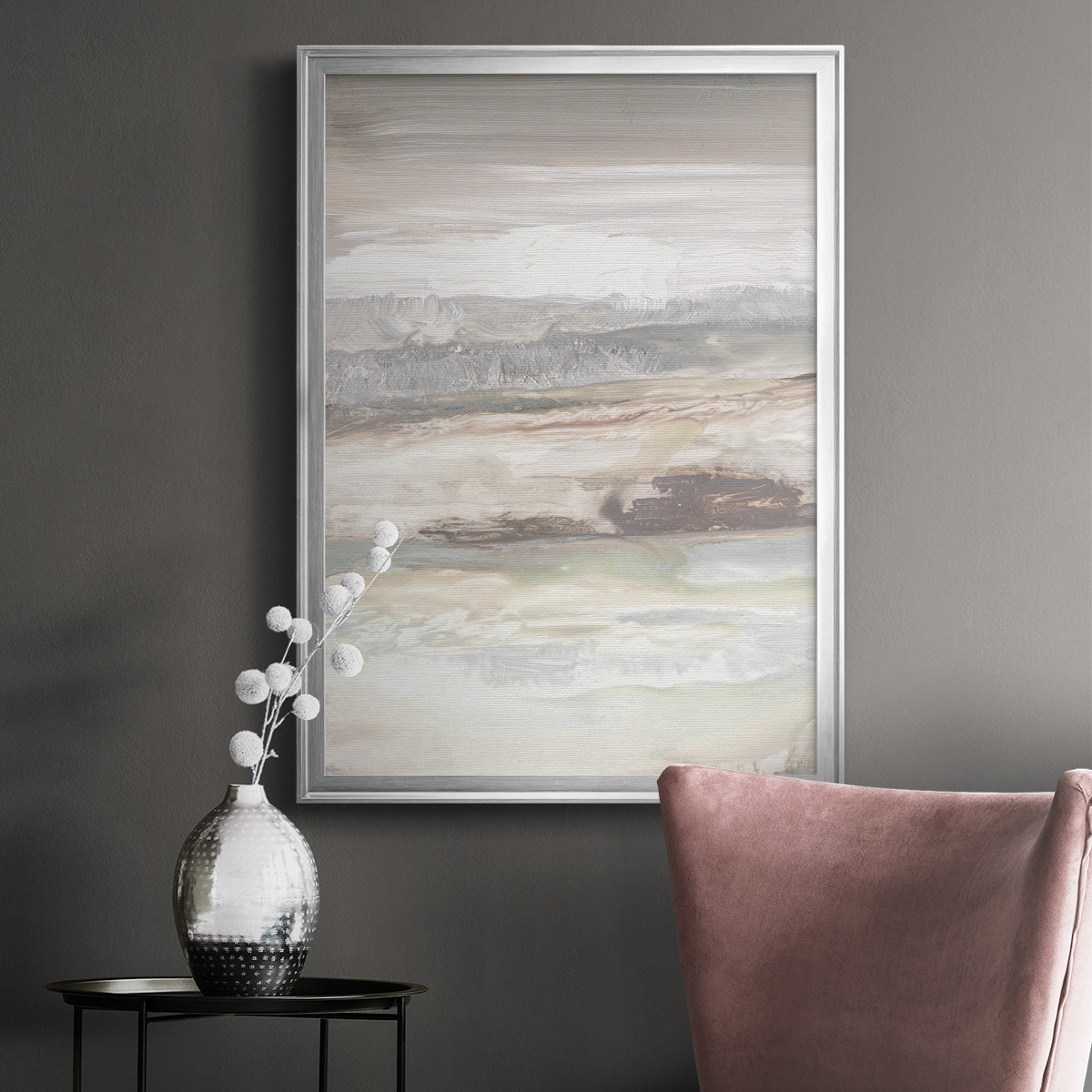 Neautral September Sky - Modern Framed Canvas Print