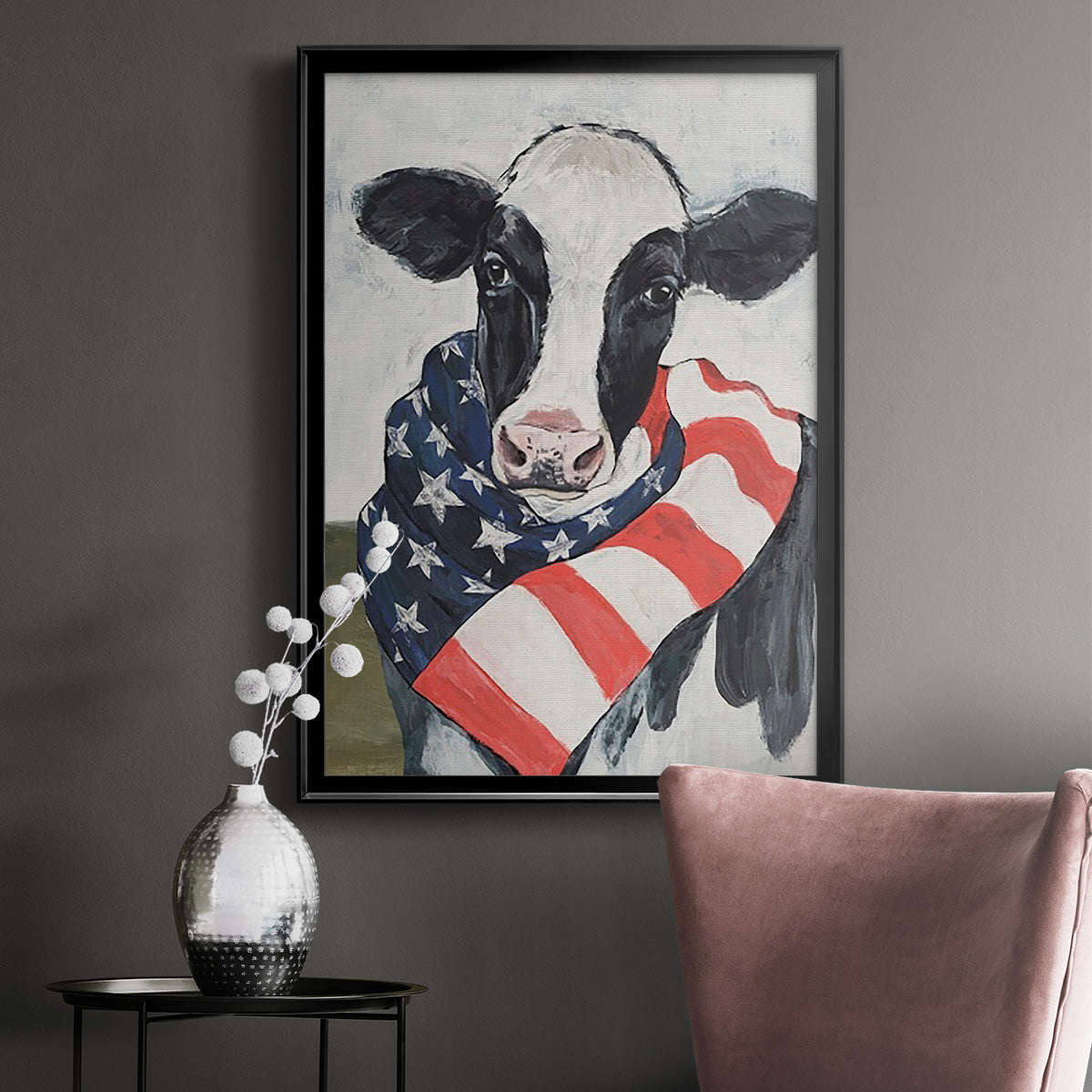 American Cow I - Modern Framed Canvas Print