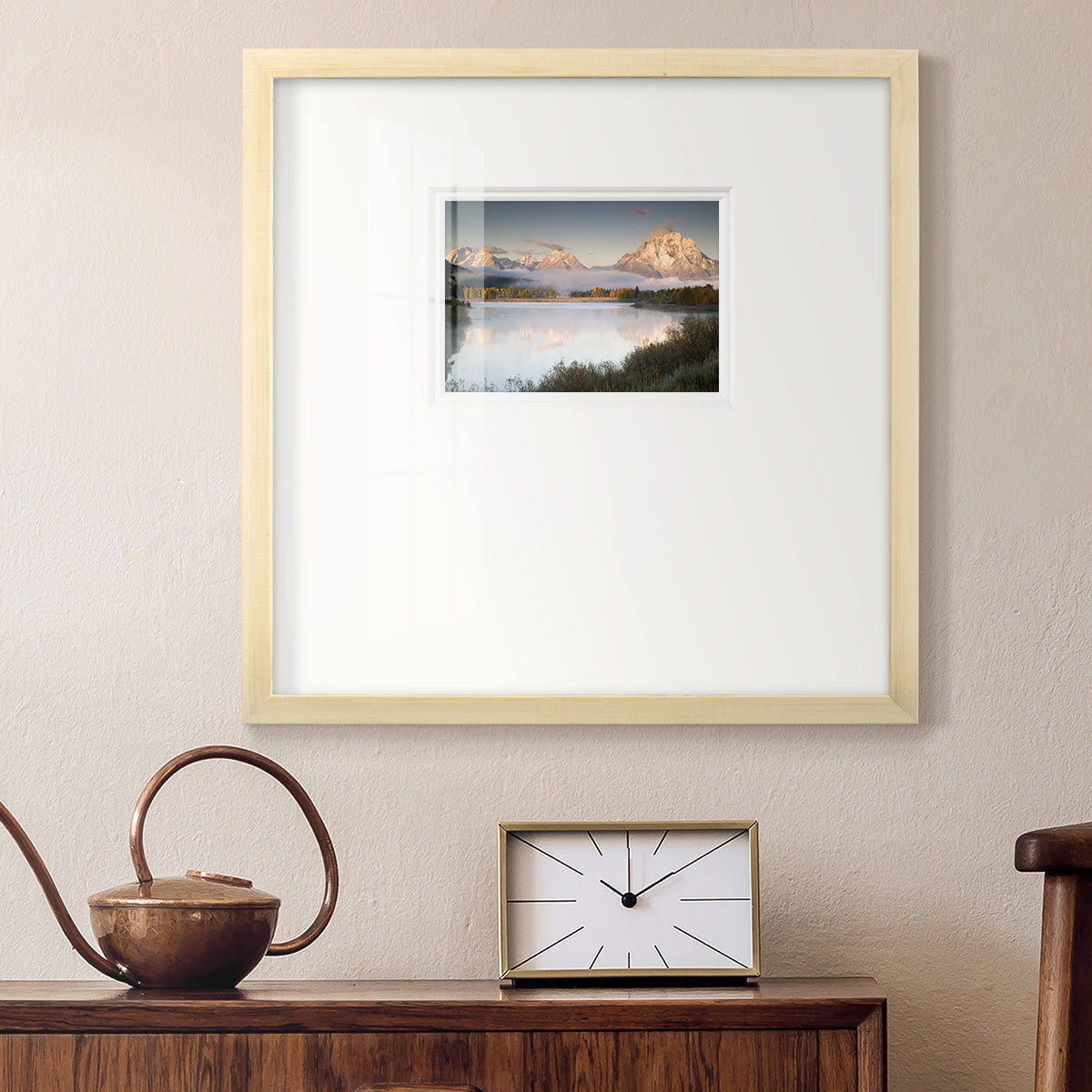 Snake River Fog Premium Framed Print Double Matboard