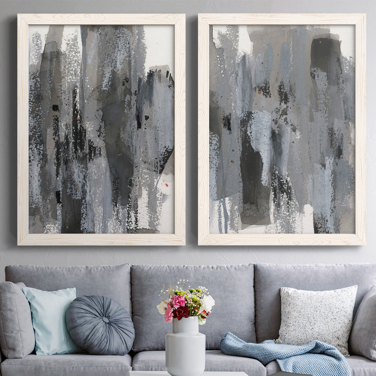 Loft Pastel III - Premium Framed Canvas 2 Piece Set - Ready to Hang