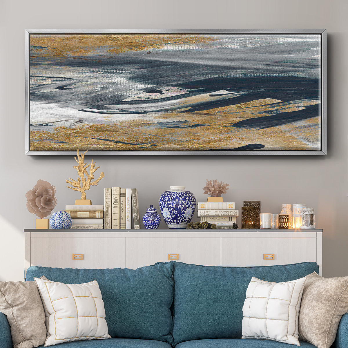 Tumultuous Navy - Floater Framed Canvas Print