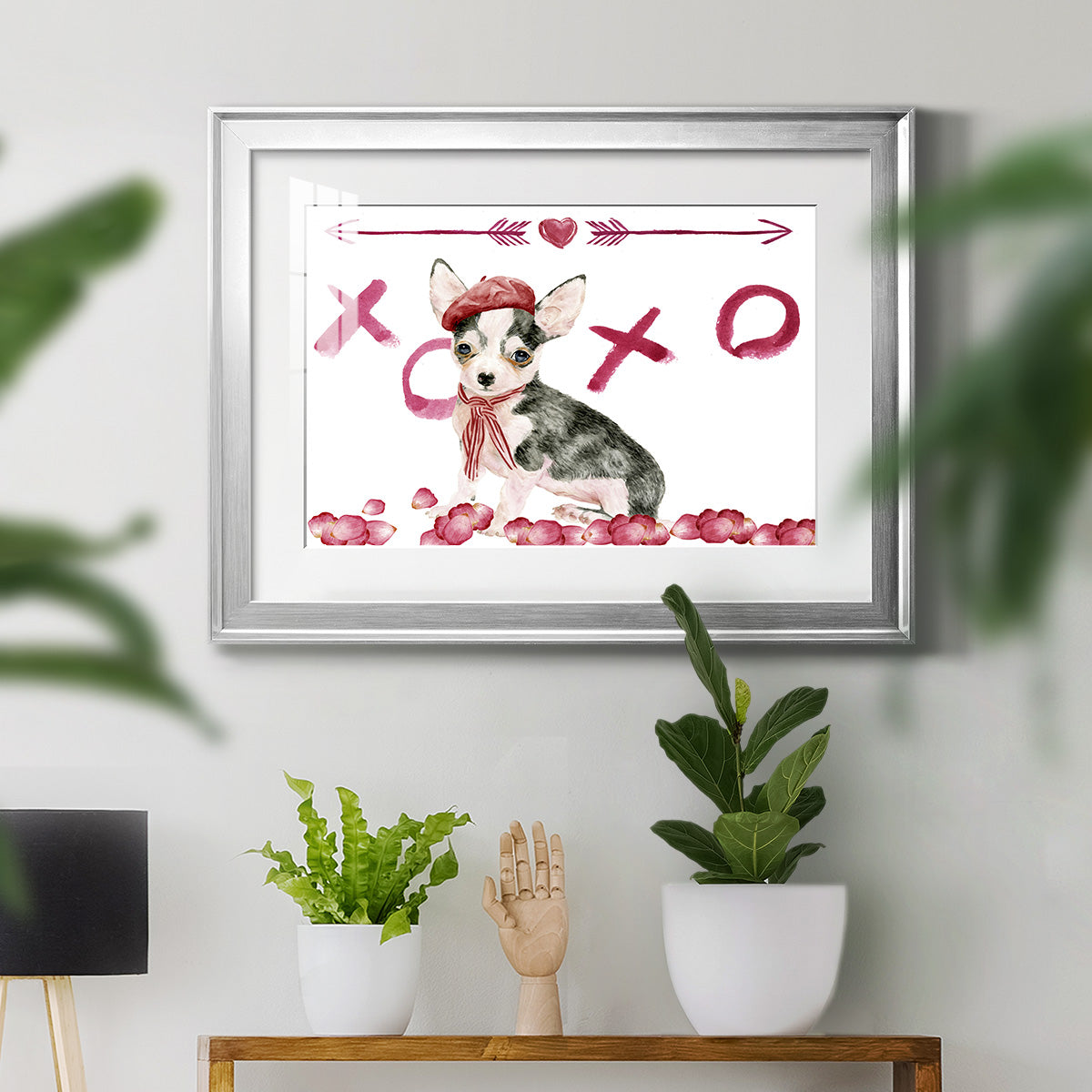 Puppy Valentine Collection A - Modern Framed Art Print