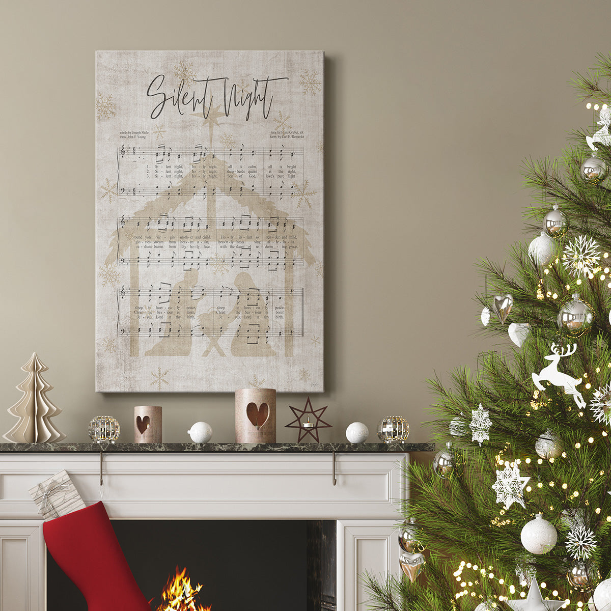 Silent Night Song Sheet - Gallery Wrapped Canvas