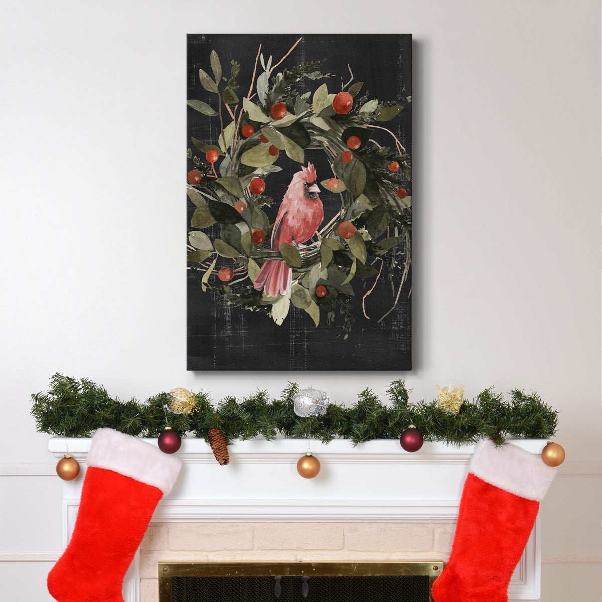 Christmas Cardinal II Premium Gallery Wrapped Canvas - Ready to Hang