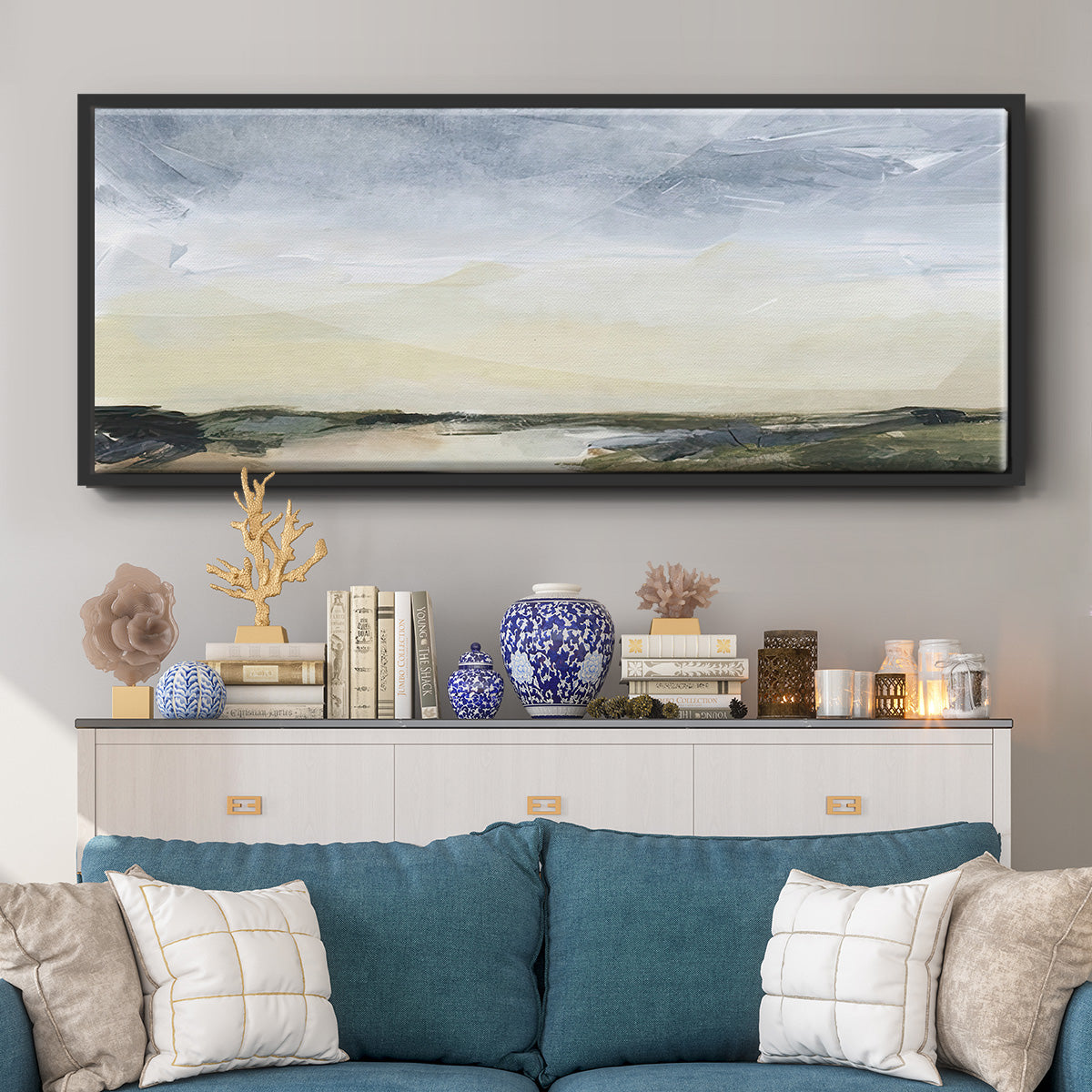 Green Ridge II - Floater Framed Canvas Print