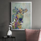 Fantastic Florals Cow - Modern Framed Canvas Print