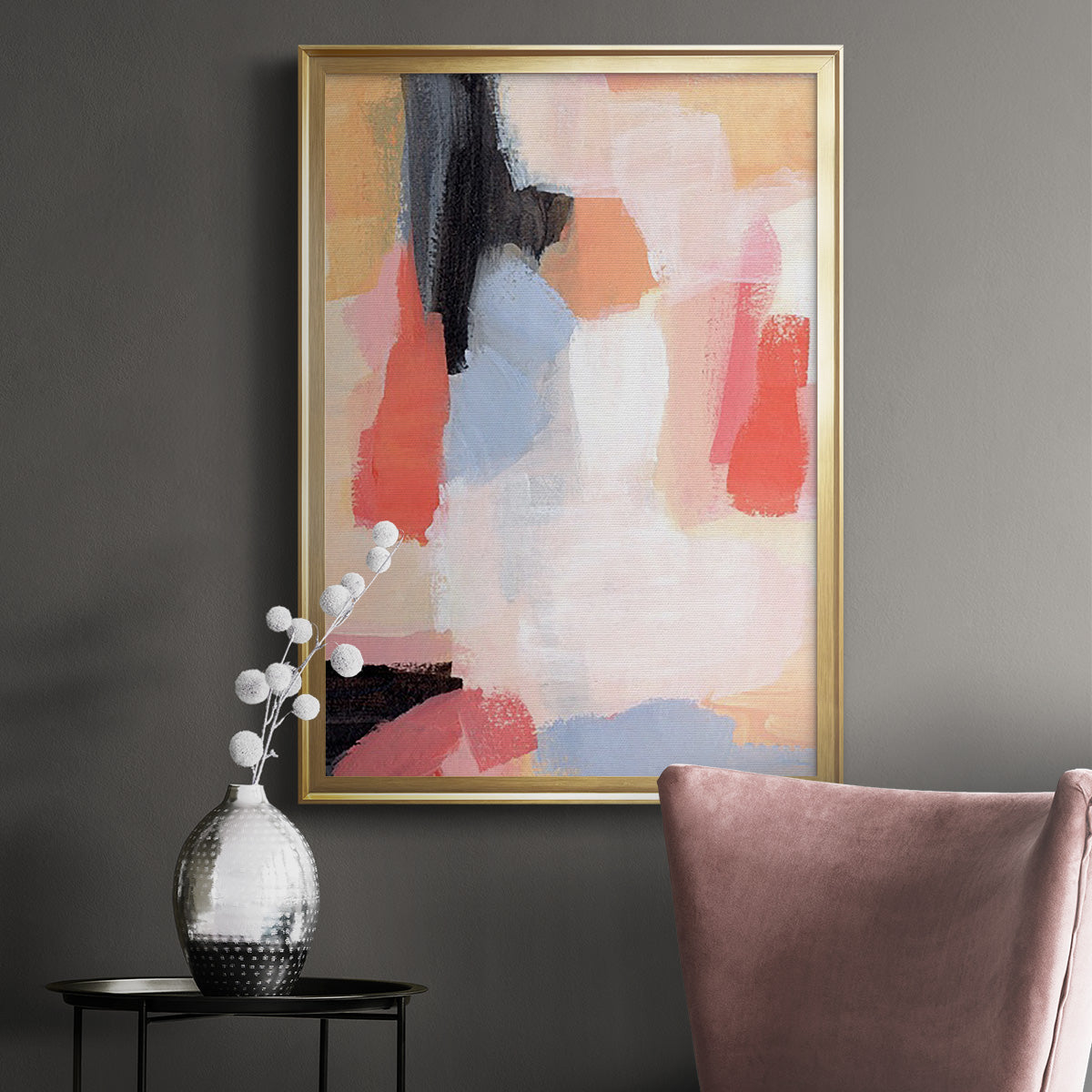Aerial Scarlet II - Modern Framed Canvas Print