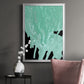 Teal Cascade I - Modern Framed Canvas Print