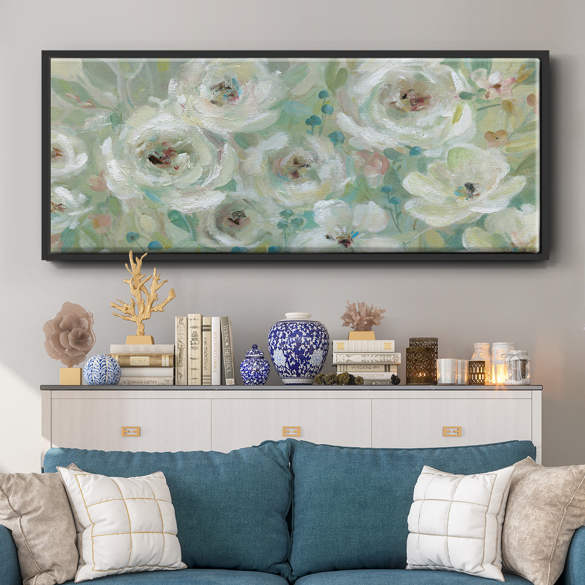 Pastel Symphony - Floater Framed Canvas Print