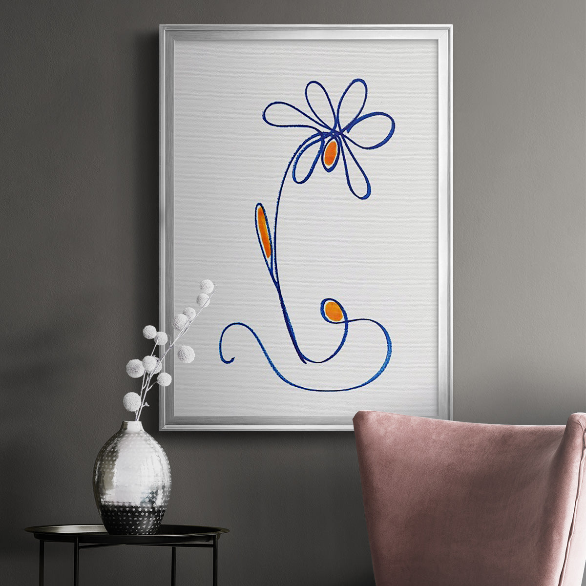 Wobbly Blooms II - Modern Framed Canvas Print