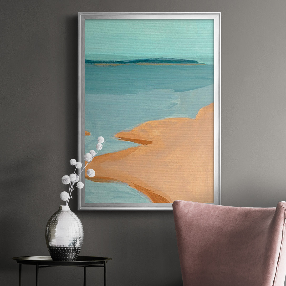 Out on the Sandbar III - Modern Framed Canvas Print