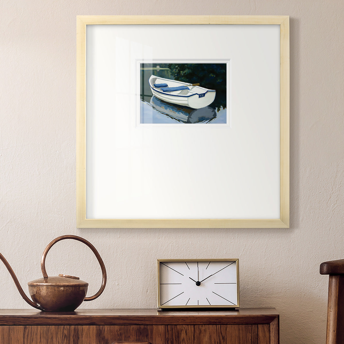 Colorful Rowboat I Premium Framed Print Double Matboard