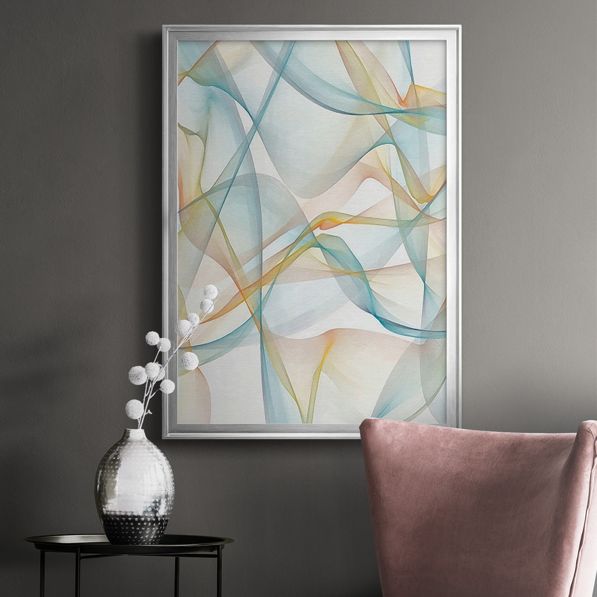 Curves and Waves IV - Modern Framed Canvas Print
