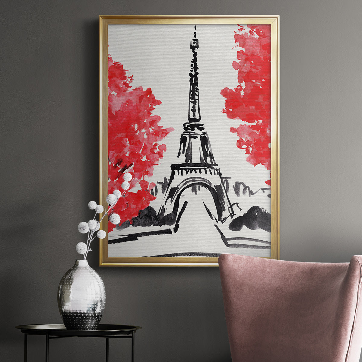 Day in Paris I - Modern Framed Canvas Print