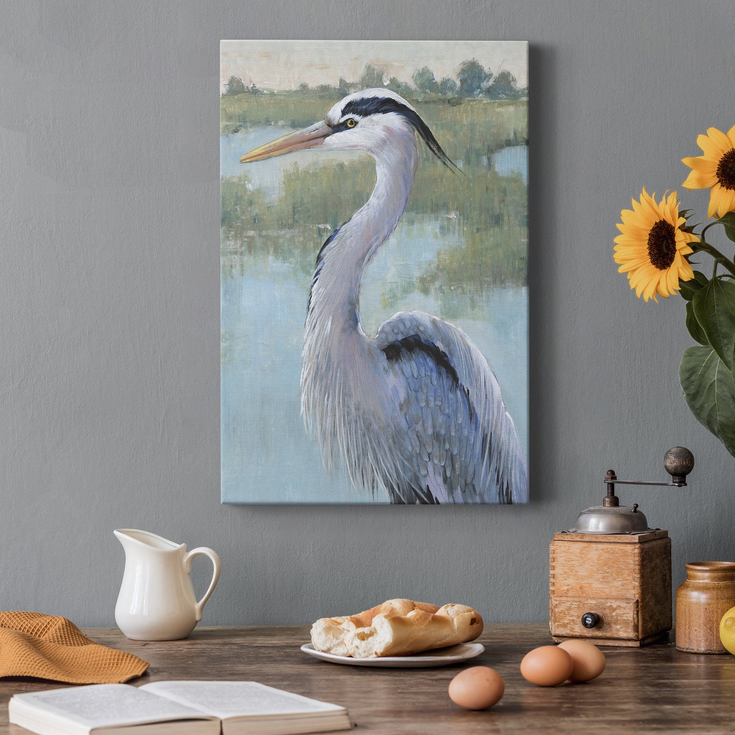 Blue Heron Portrait I Premium Gallery Wrapped Canvas - Ready to Hang