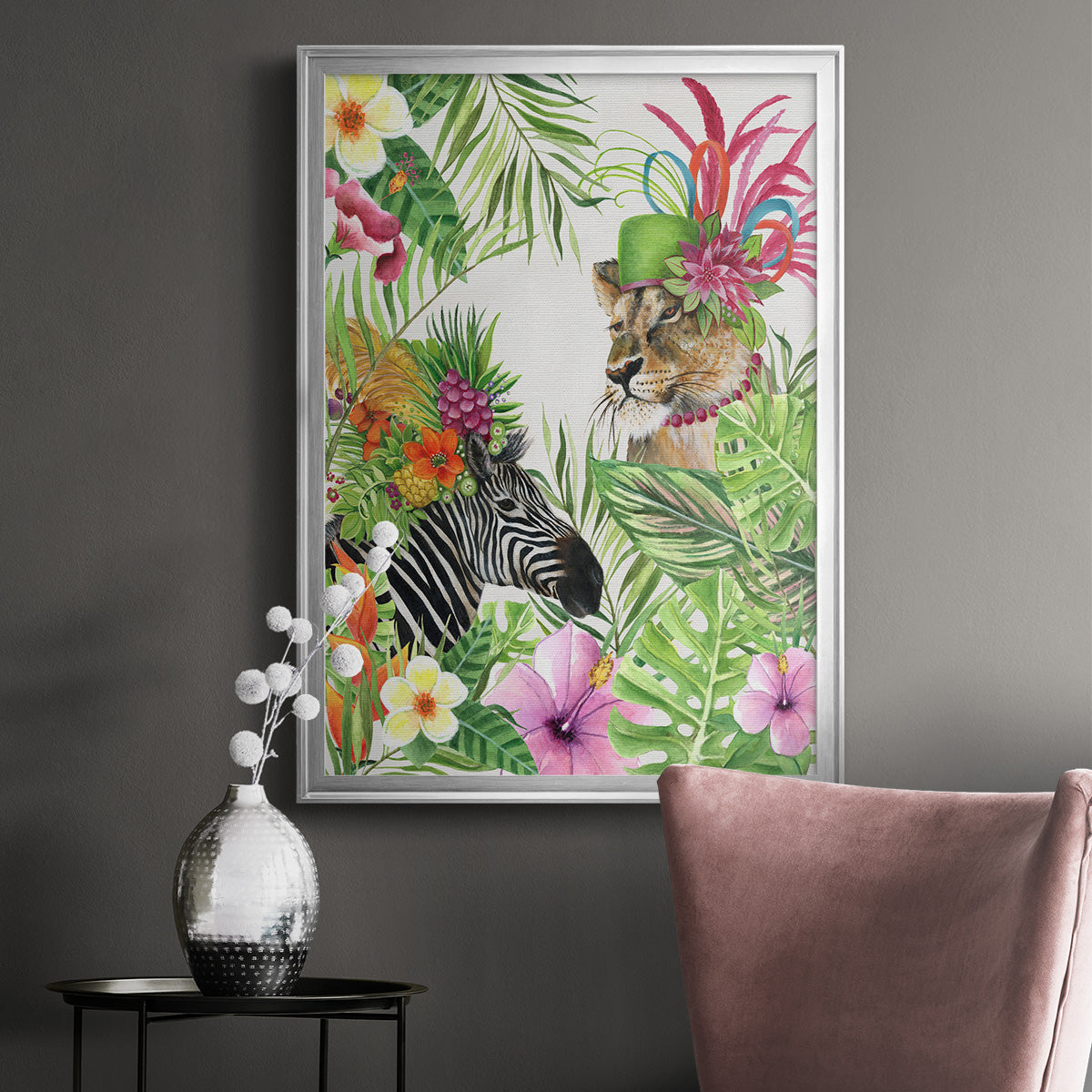 Jungle Royale II - Modern Framed Canvas Print