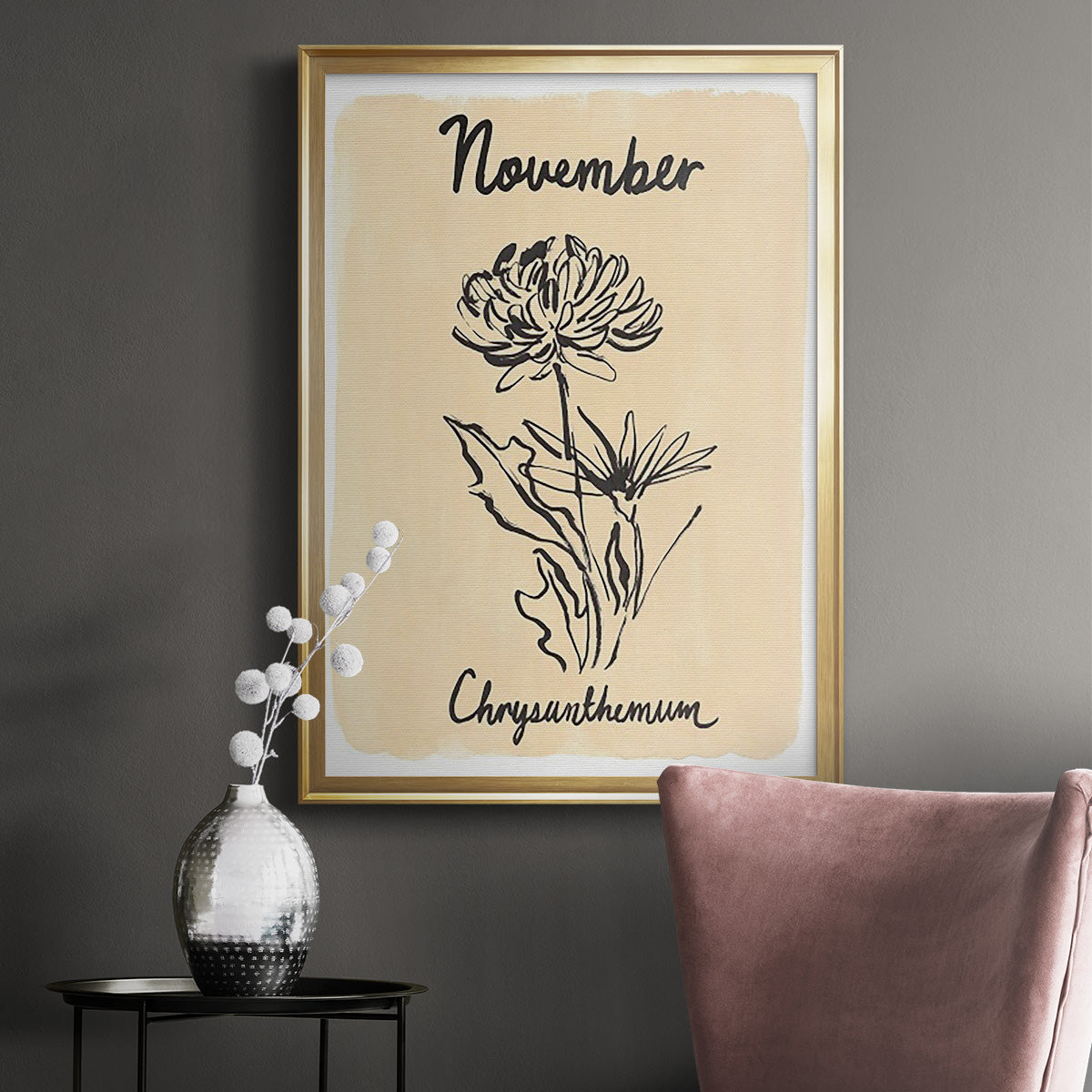 Birth Month XI - Modern Framed Canvas Print