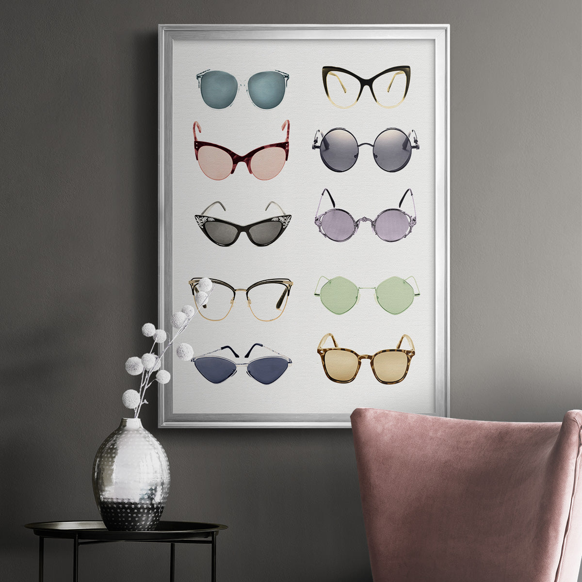 Vintage Glasses I - Modern Framed Canvas Print