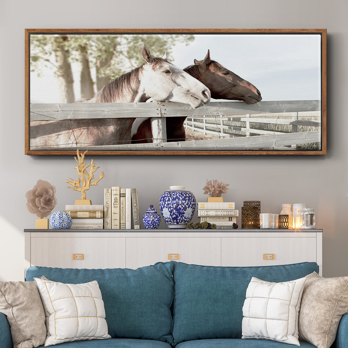 Friendly Visit - Floater Framed Canvas Print