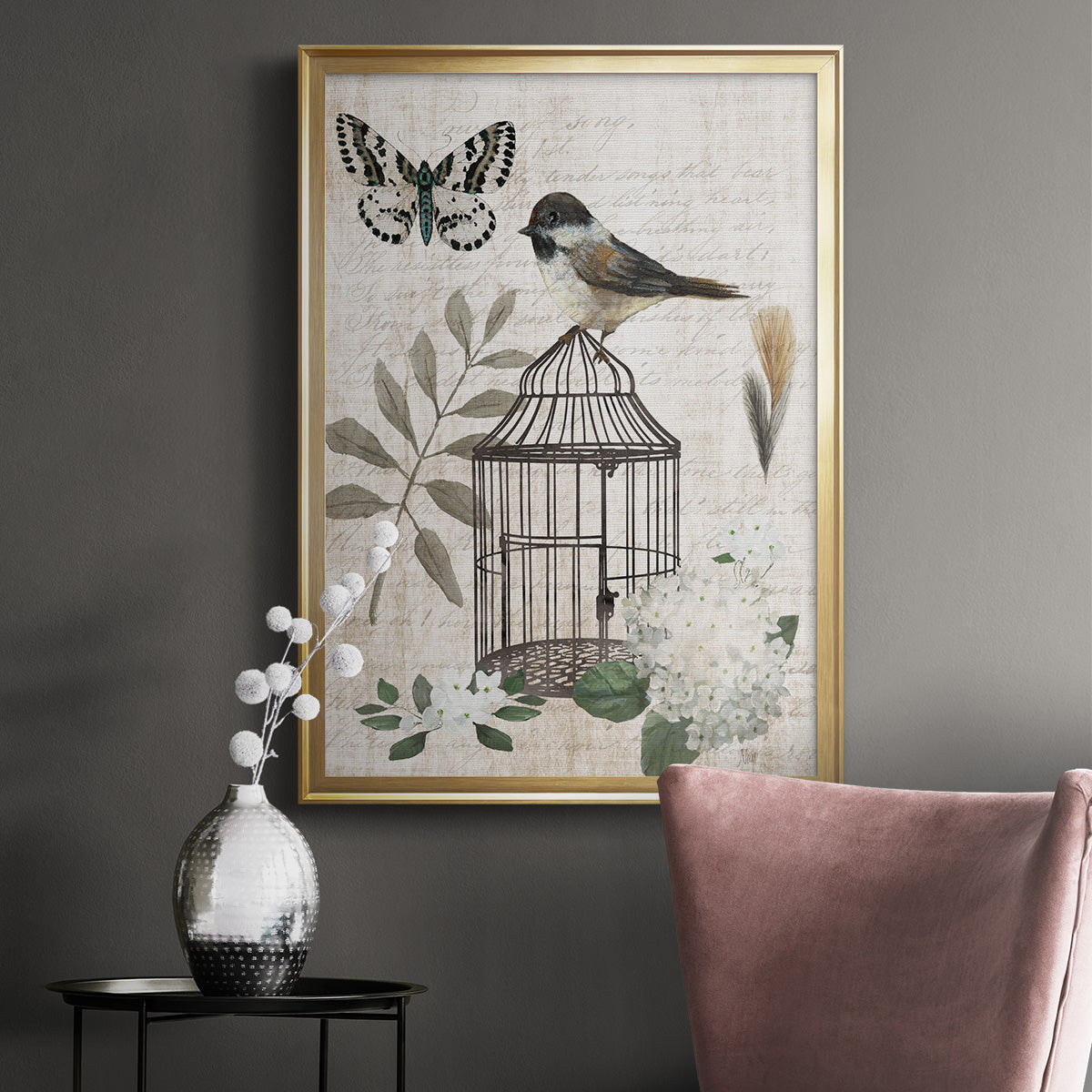 Vintage Menagerie II - Modern Framed Canvas Print