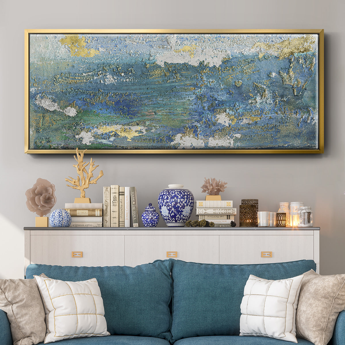 Sparkling Sea I - Floater Framed Canvas Print