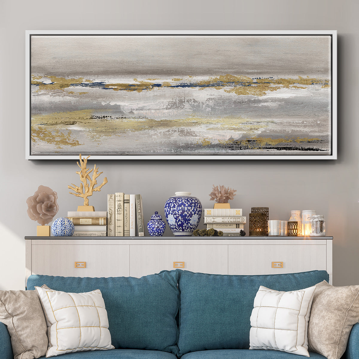 Golden Fog - Floater Framed Canvas Print