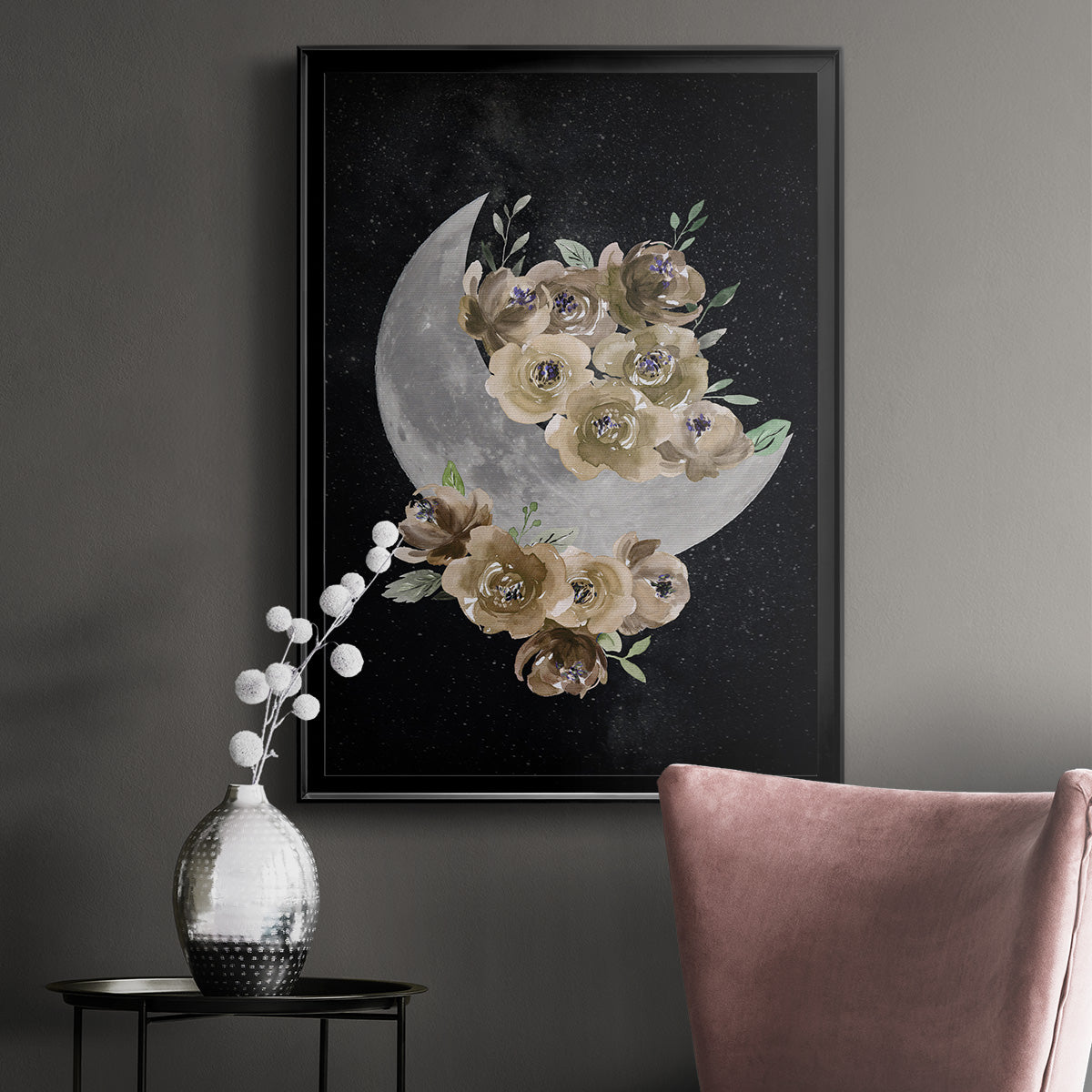 Bohemian Moon - Modern Framed Canvas Print