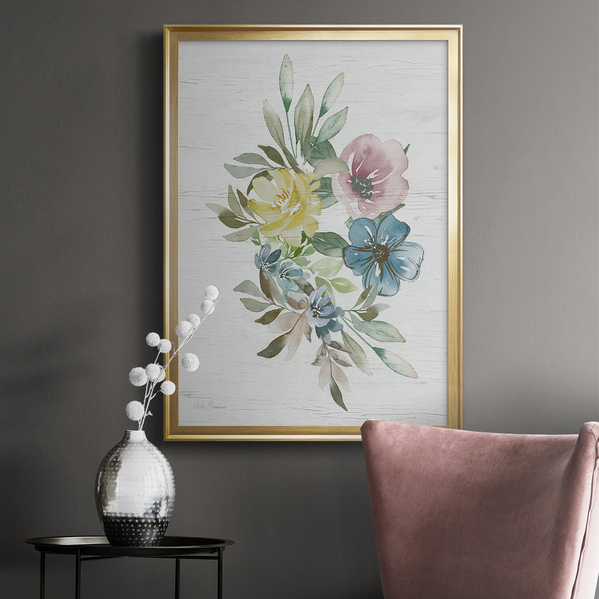 Spring Meadow Arrangement I - Modern Framed Canvas Print