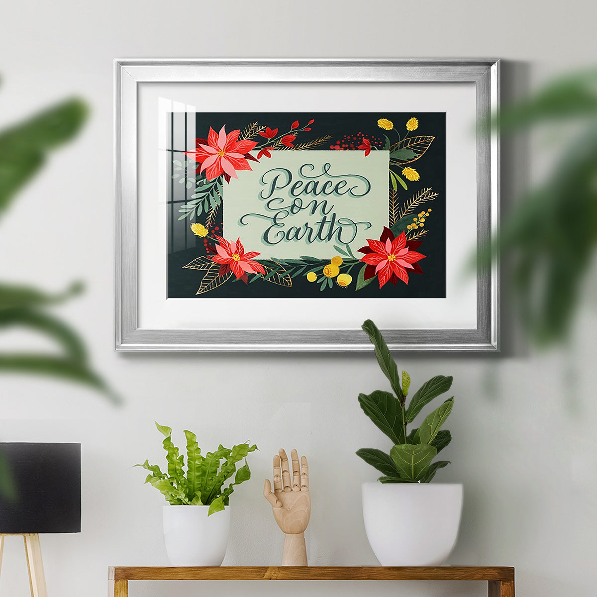 Bright Christmas Night  II - Modern Framed Art Print