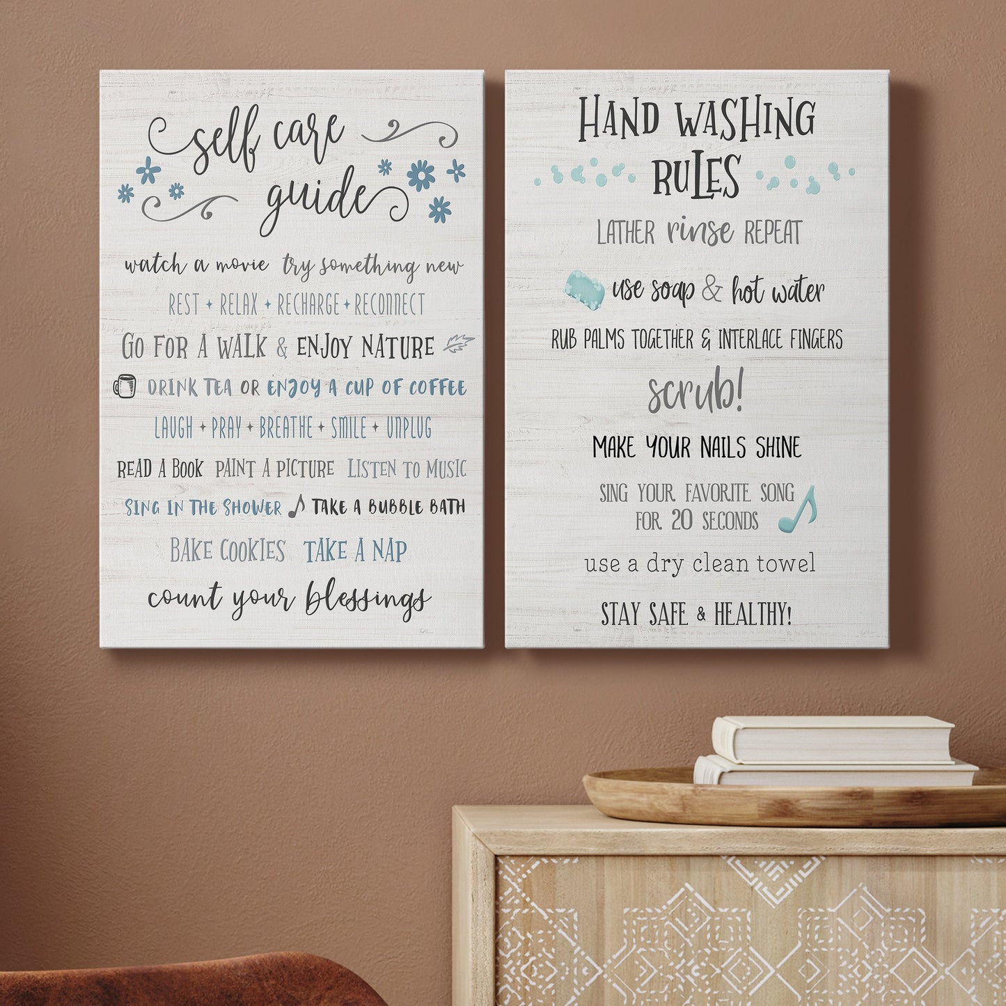 Guide to Self Care Premium Gallery Wrapped Canvas - Ready to Hang - Set of 2 - 8 x 12 Each