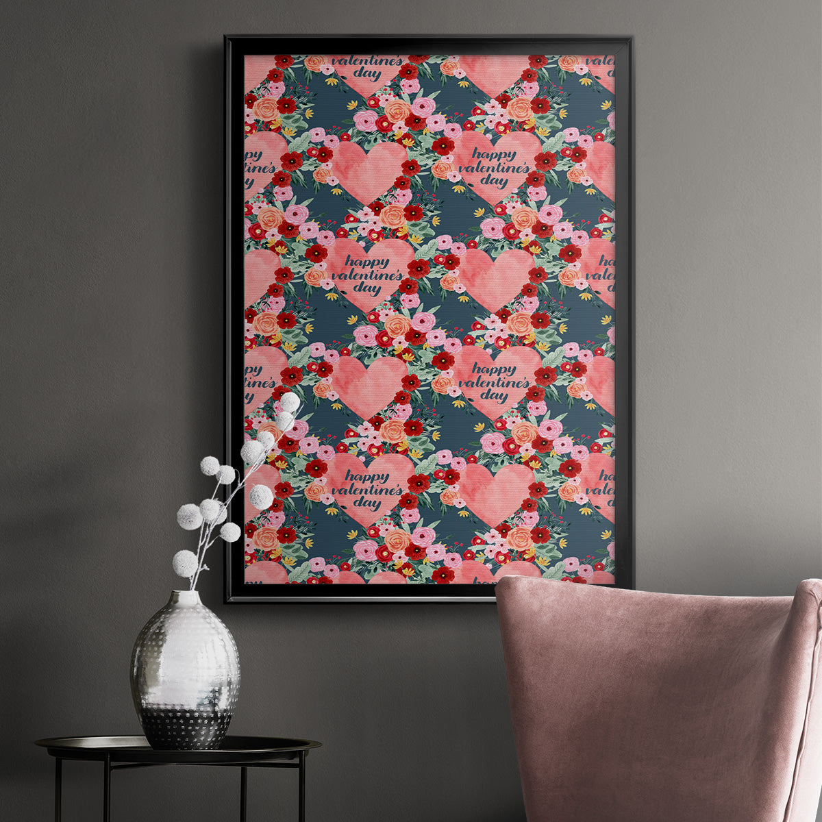 Sweet Hearts Collection E - Modern Framed Canvas Print