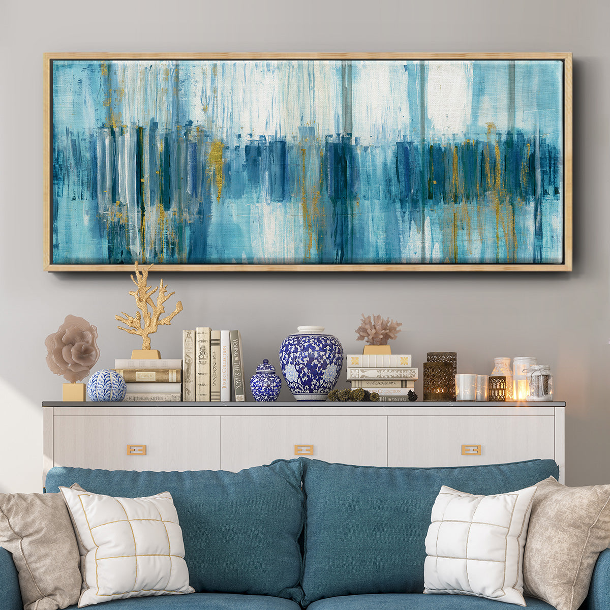 Abstract Saturnia - Floater Framed Canvas Print