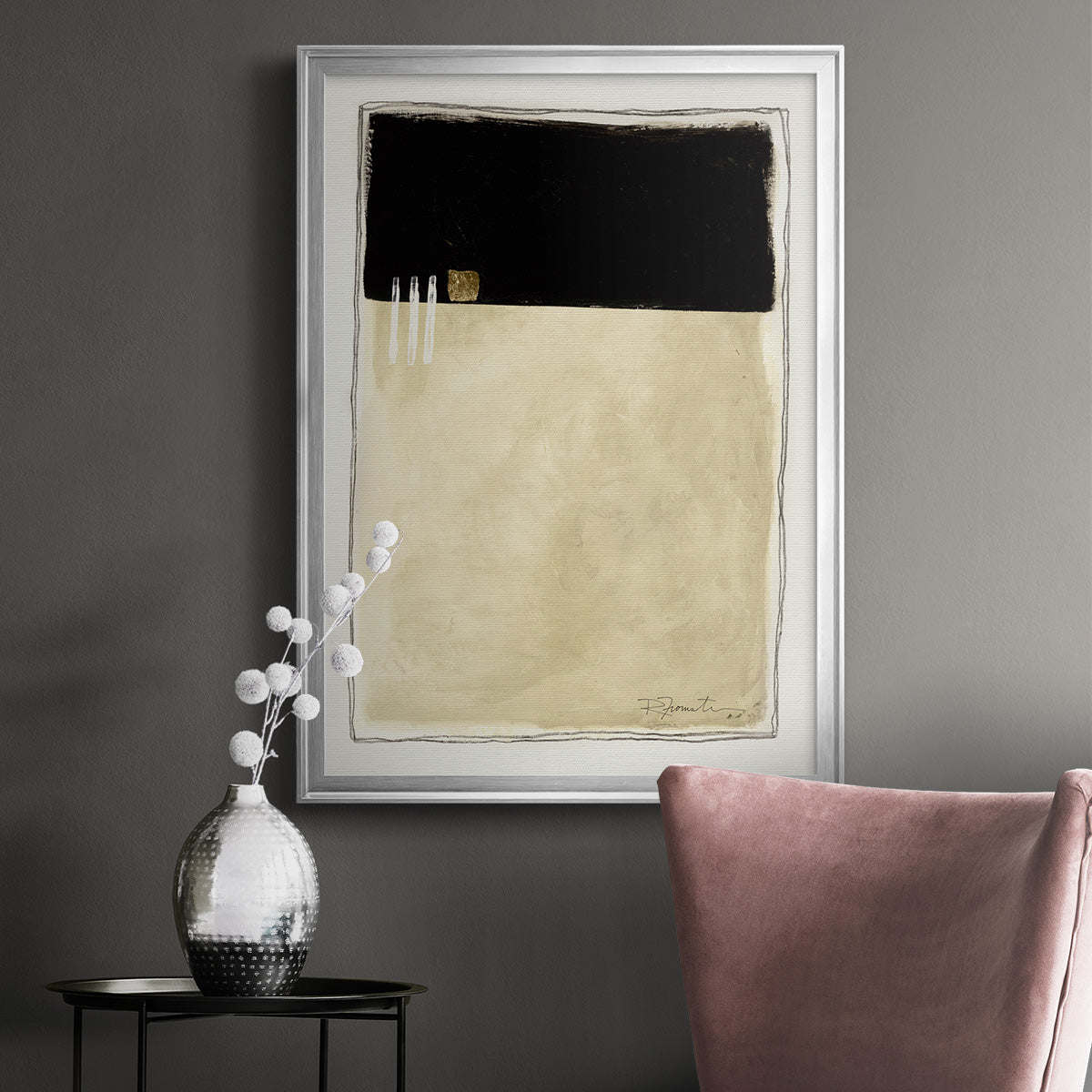 Inner Musing II - Modern Framed Canvas Print