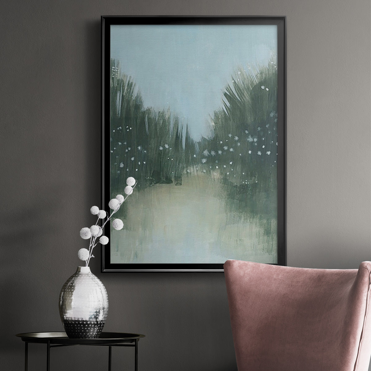 Marsh Morning Fog I - Modern Framed Canvas Print