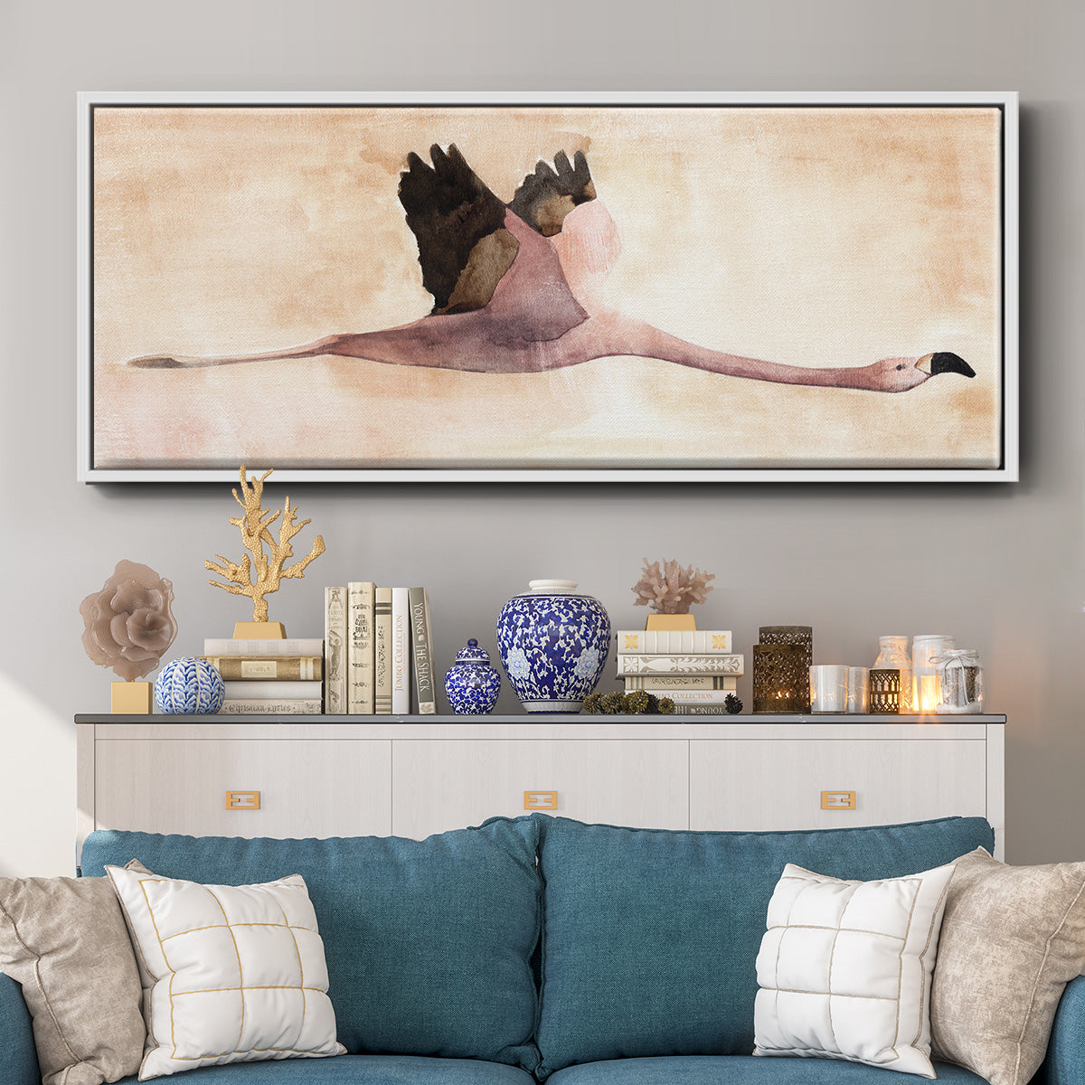 Touching Down II - Floater Framed Canvas Print