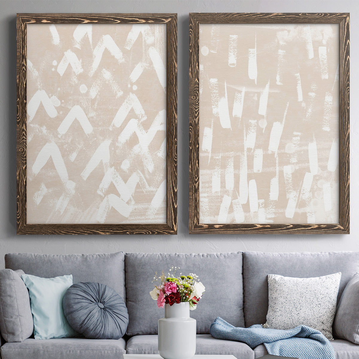 Earth Etching III - Premium Framed Canvas 2 Piece Set - Ready to Hang