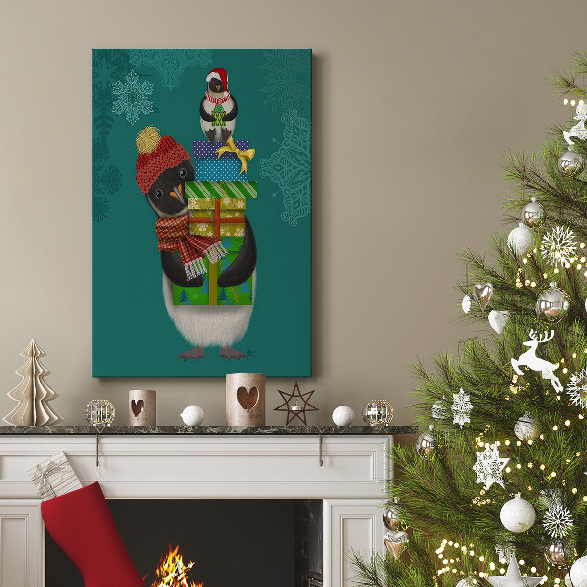 Christmas Penguin Gifts - Gallery Wrapped Canvas