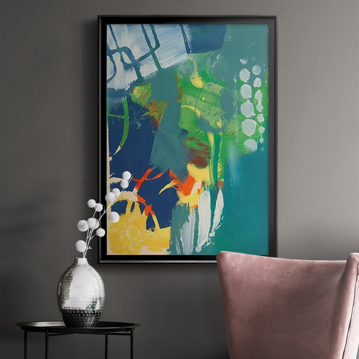 Tropical Graphics III - Modern Framed Canvas Print