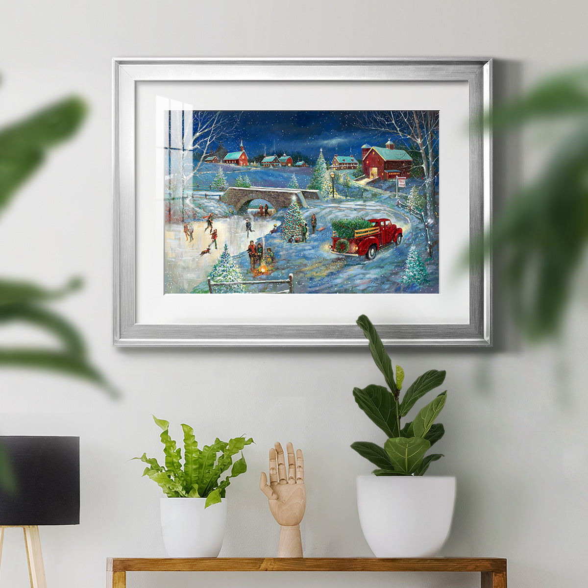 Warm Holiday Memories - Modern Framed Art Print