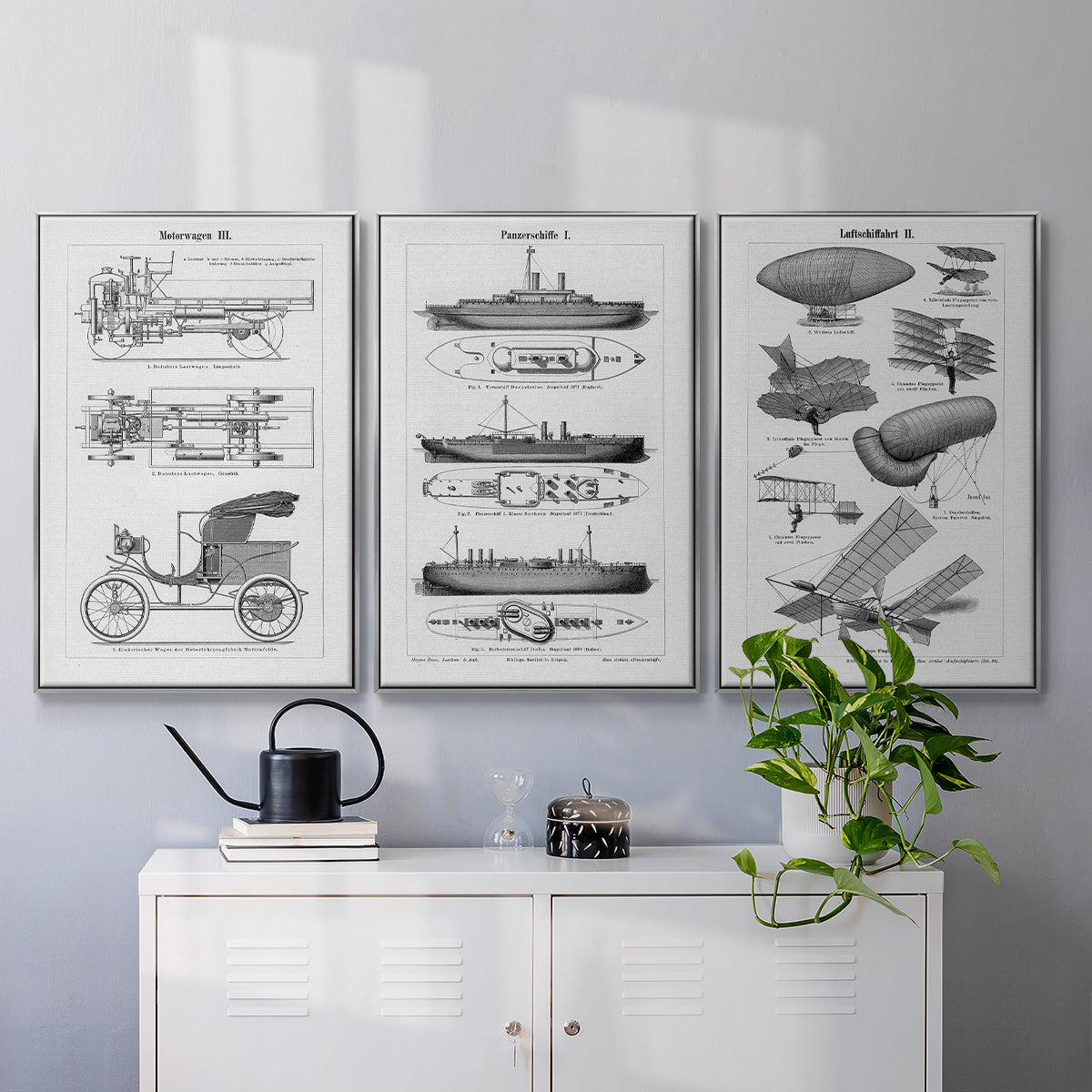Industrial Flight - Floater Framed Canvas Set