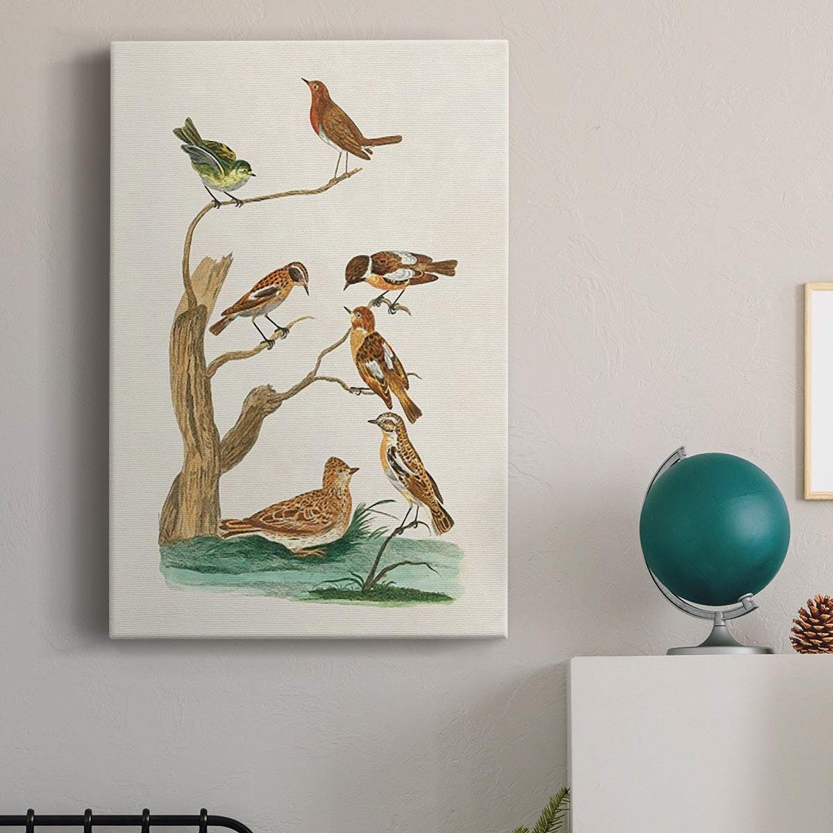 Antique Birds in Nature III Premium Gallery Wrapped Canvas - Ready to Hang