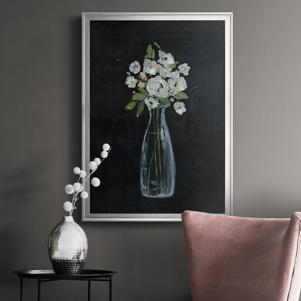 Sophisticated Farm Floral II - Modern Framed Canvas Print