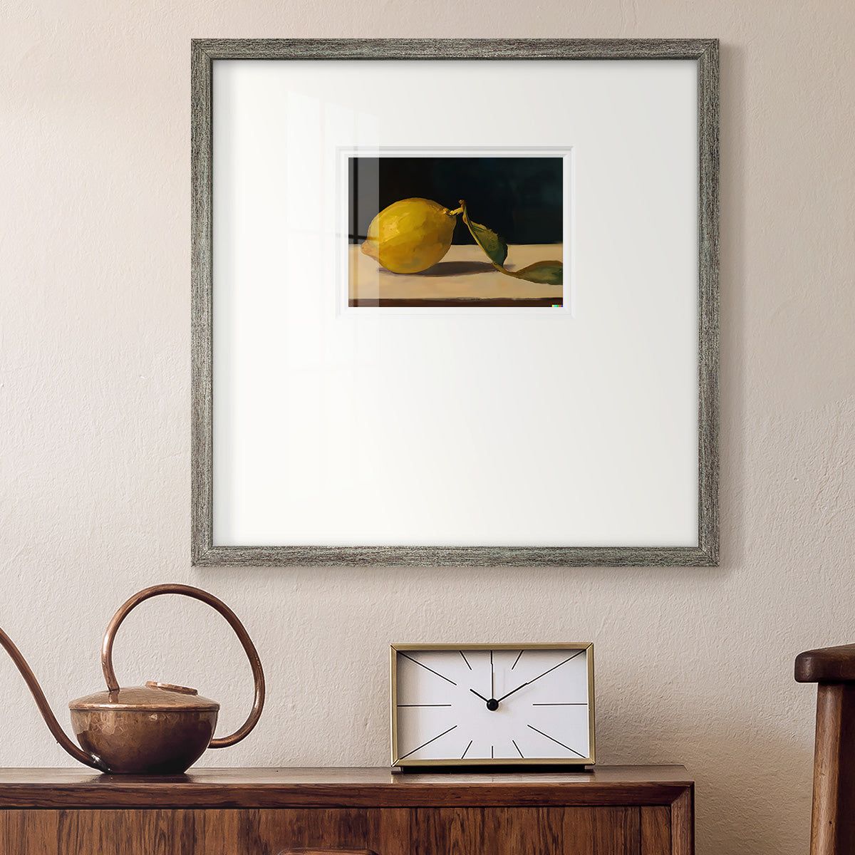 Lonely Lemon Premium Framed Print Double Matboard