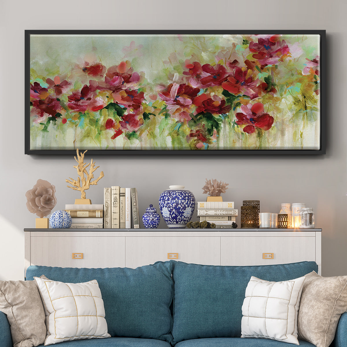 Playful Garden - Floater Framed Canvas Print