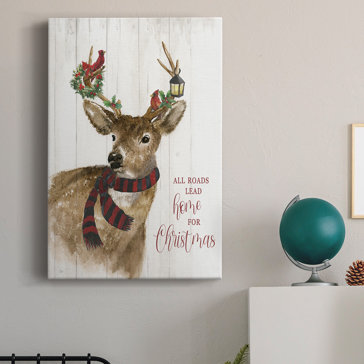 All Roads Lead Home Deer Premium Gallery Wrapped Canvas - Ready to Hang